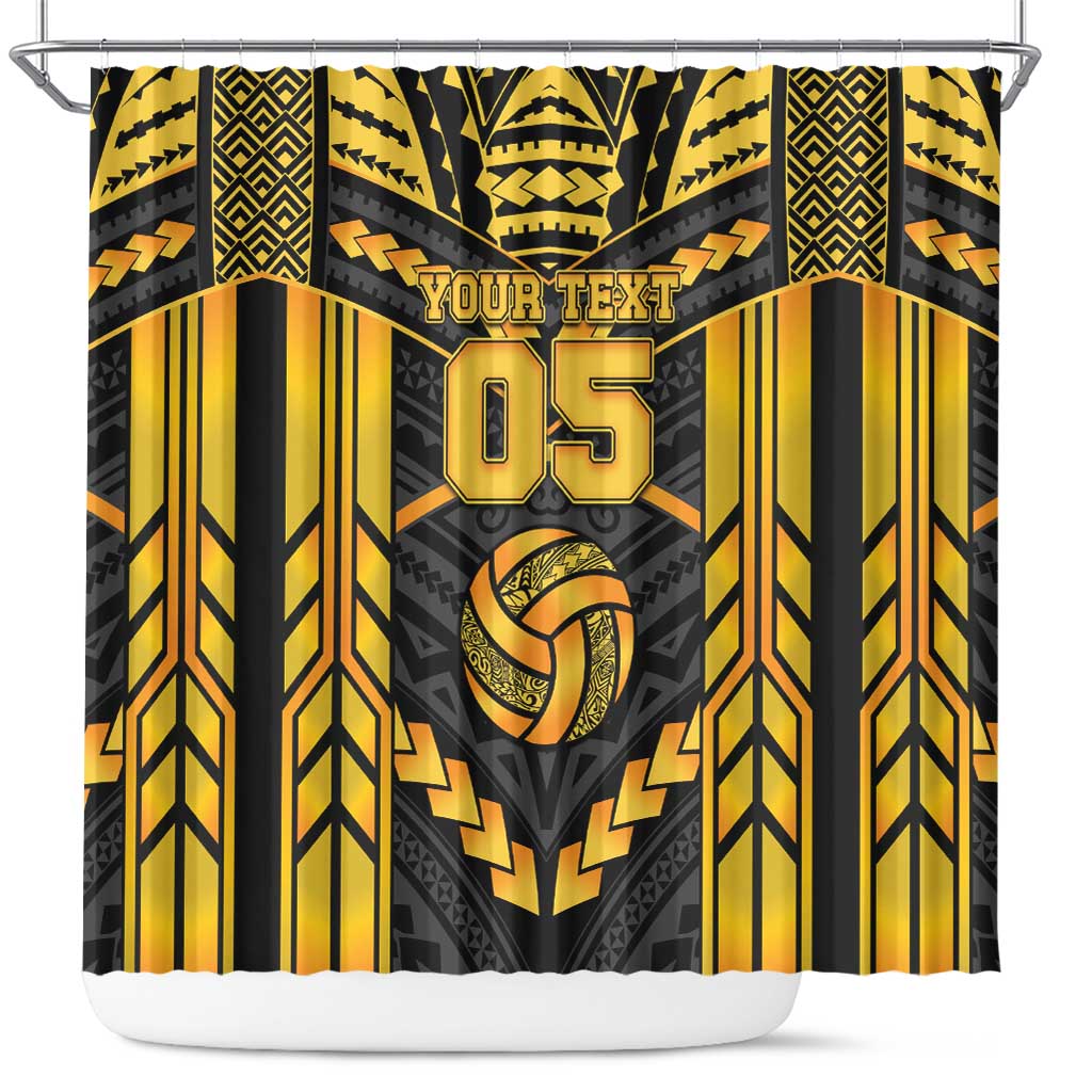 Custom Polynesia Beach Volleyball Shower Curtain Gold Polynesian Tribal Pattern LT05 Gold - Polynesian Pride