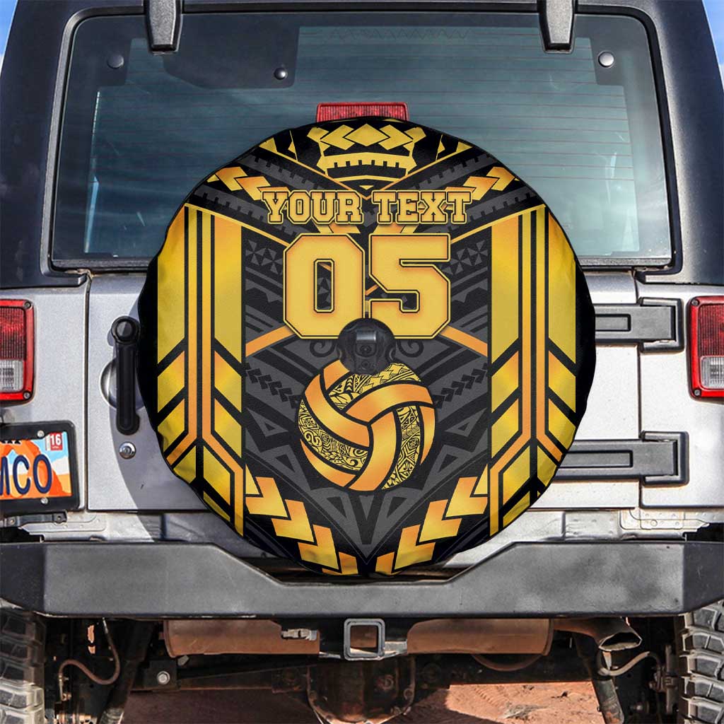 Custom Polynesia Beach Volleyball Spare Tire Cover Gold Polynesian Tribal Pattern LT05 Gold - Polynesian Pride
