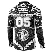 Custom Polynesia Beach Volleyball Button Sweatshirt Polynesian Tribal Pattern - Polynesian Pride