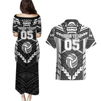 Custom Polynesia Beach Volleyball Couples Matching Puletasi and Hawaiian Shirt Polynesian Tribal Pattern - Polynesian Pride