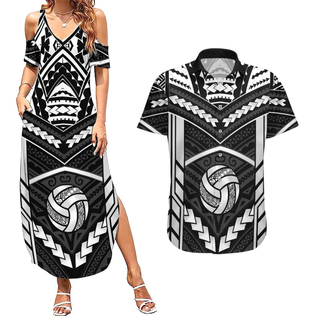 Custom Polynesia Beach Volleyball Couples Matching Summer Maxi Dress and Hawaiian Shirt Polynesian Tribal Pattern - Polynesian Pride