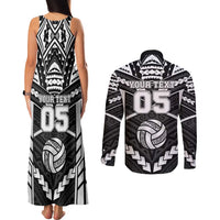 Custom Polynesia Beach Volleyball Couples Matching Tank Maxi Dress and Long Sleeve Button Shirt Polynesian Tribal Pattern - Polynesian Pride