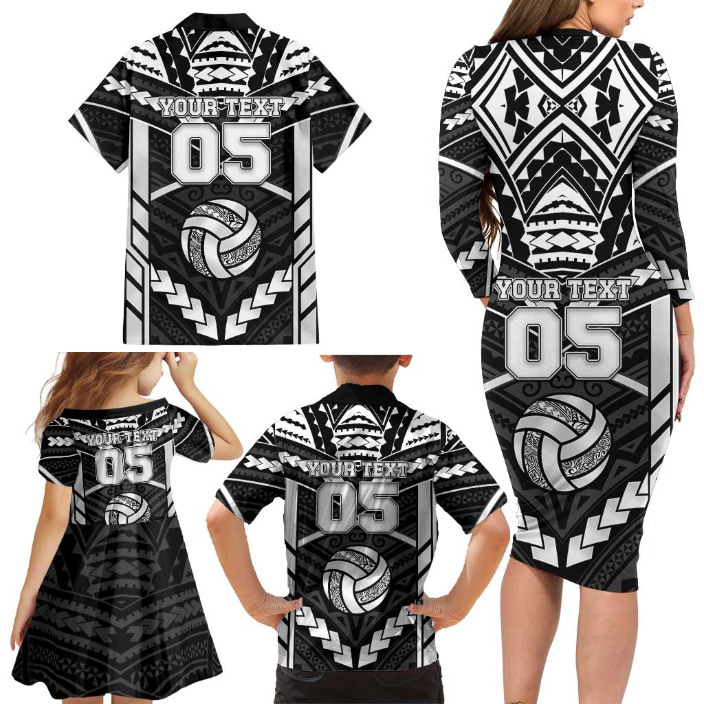 Custom Polynesia Beach Volleyball Family Matching Long Sleeve Bodycon Dress and Hawaiian Shirt Polynesian Tribal Pattern - Polynesian Pride