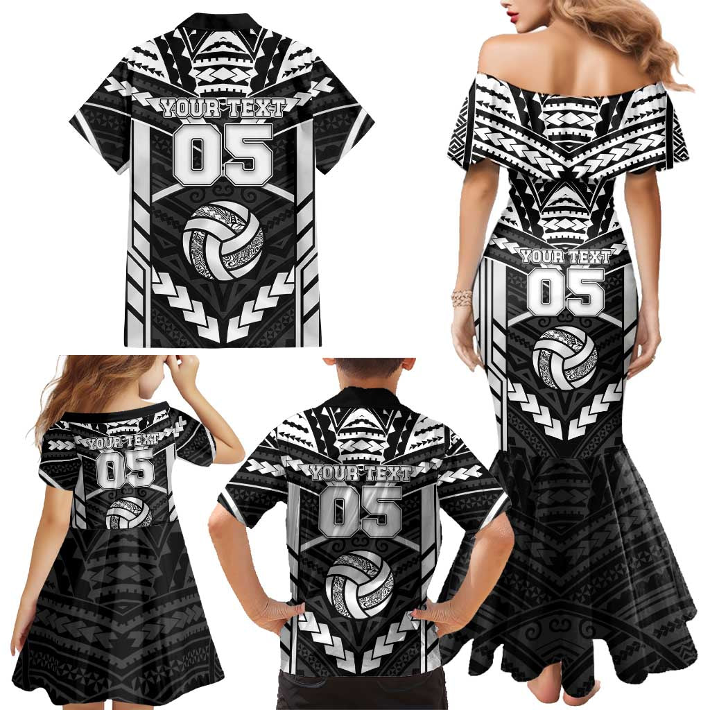 Custom Polynesia Beach Volleyball Family Matching Mermaid Dress and Hawaiian Shirt Polynesian Tribal Pattern - Polynesian Pride