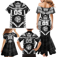 Custom Polynesia Beach Volleyball Family Matching Mermaid Dress and Hawaiian Shirt Polynesian Tribal Pattern - Polynesian Pride