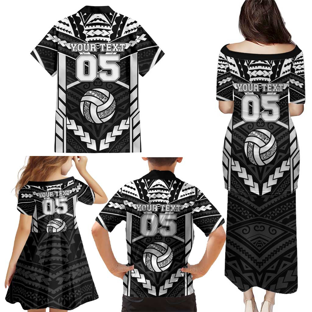 Custom Polynesia Beach Volleyball Family Matching Puletasi and Hawaiian Shirt Polynesian Tribal Pattern - Polynesian Pride