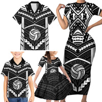 Custom Polynesia Beach Volleyball Family Matching Short Sleeve Bodycon Dress and Hawaiian Shirt Polynesian Tribal Pattern - Polynesian Pride