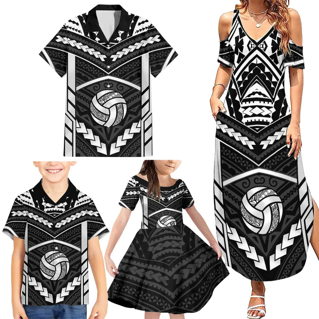 Custom Polynesia Beach Volleyball Family Matching Summer Maxi Dress and Hawaiian Shirt Polynesian Tribal Pattern - Polynesian Pride