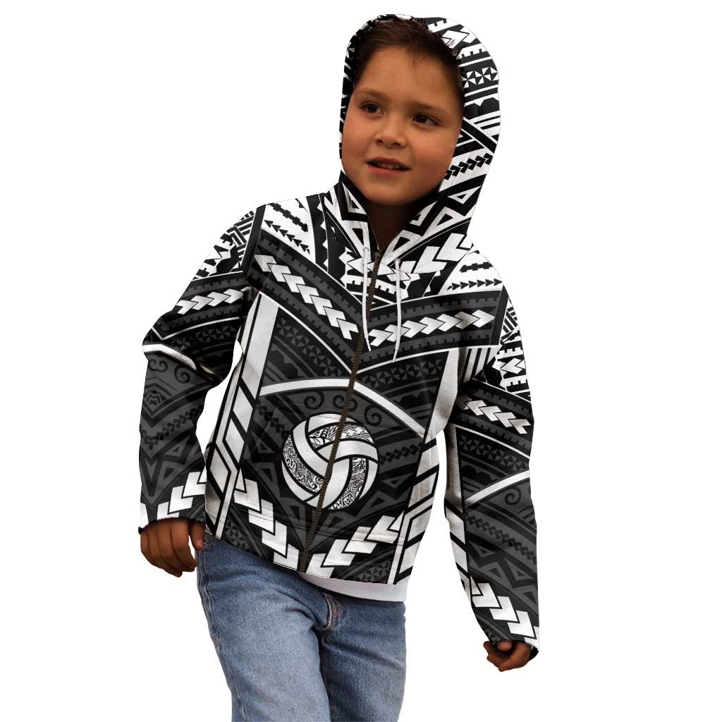 Custom Polynesia Beach Volleyball Kid Hoodie Polynesian Tribal Pattern - Polynesian Pride