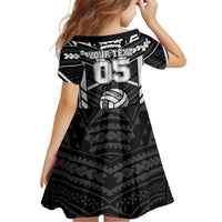 Custom Polynesia Beach Volleyball Kid Short Sleeve Dress Polynesian Tribal Pattern - Polynesian Pride