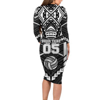 Custom Polynesia Beach Volleyball Long Sleeve Bodycon Dress Polynesian Tribal Pattern - Polynesian Pride