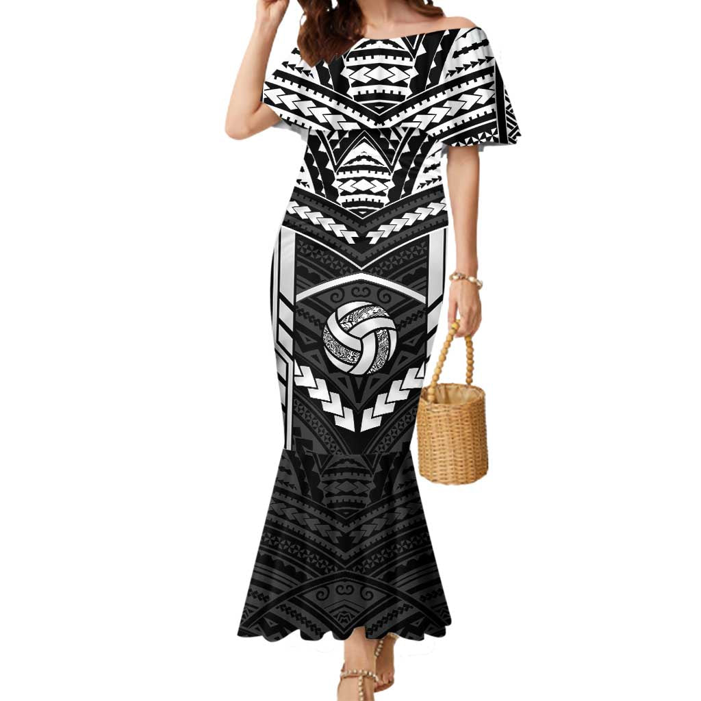 Custom Polynesia Beach Volleyball Mermaid Dress Polynesian Tribal Pattern LT05 Women Black - Polynesian Pride