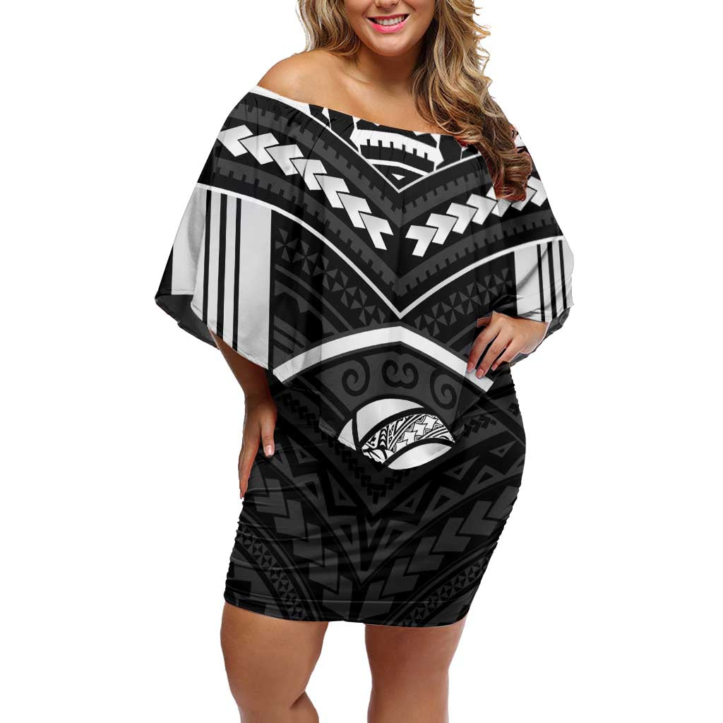 Custom Polynesia Beach Volleyball Off Shoulder Short Dress Polynesian Tribal Pattern - Polynesian Pride