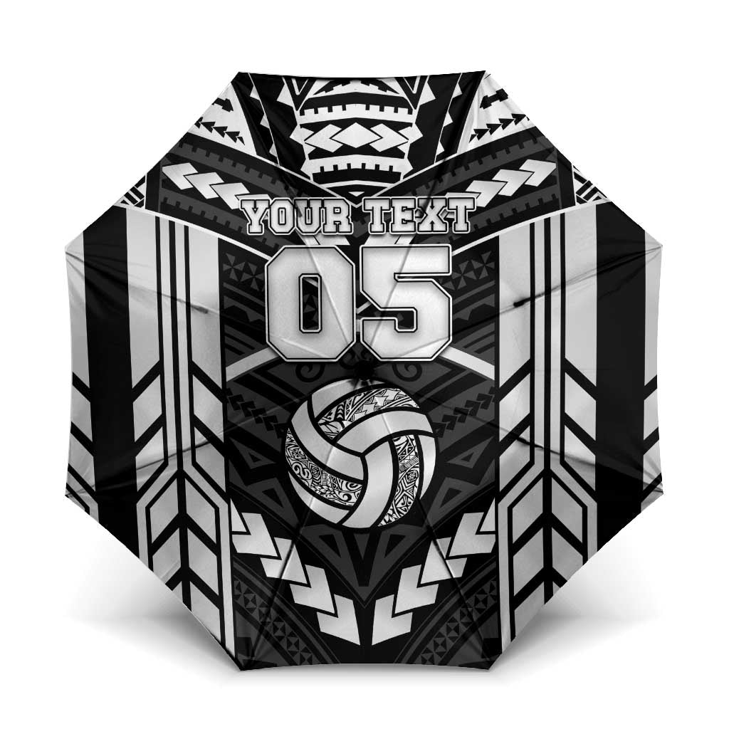 Custom Polynesia Beach Volleyball Umbrella Polynesian Tribal Pattern LT05 One Size Folded 11.42 inch Opened Diameter 37.4 inch Black - Polynesian Pride