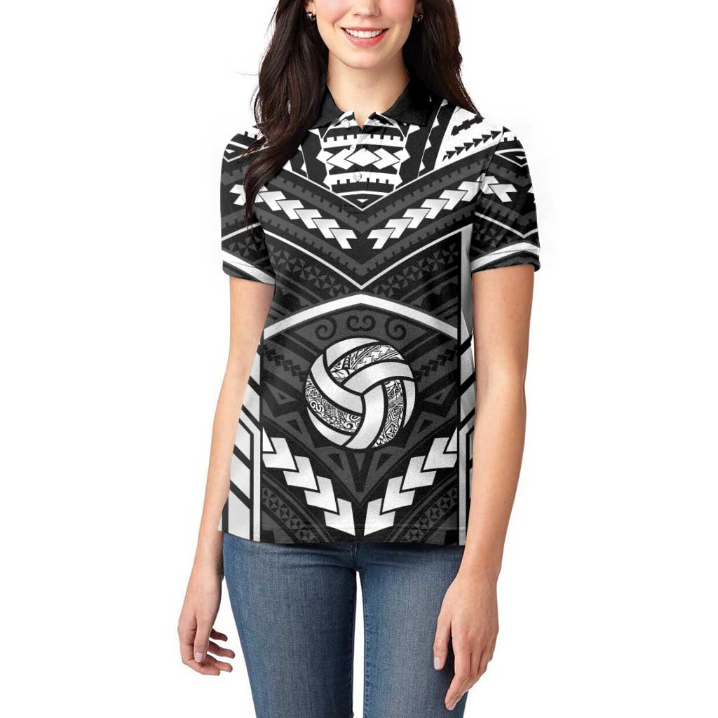 Custom Polynesia Beach Volleyball Women Polo Shirt Polynesian Tribal Pattern - Polynesian Pride