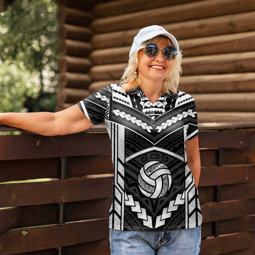 Custom Polynesia Beach Volleyball Women Polo Shirt Polynesian Tribal Pattern - Polynesian Pride