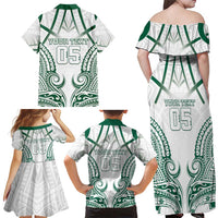 Custom Hawaii Volleyball Family Matching Off Shoulder Maxi Dress and Hawaiian Shirt Polynesian Pattern - Polynesian Pride