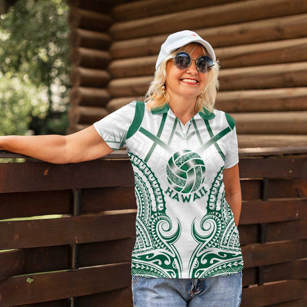 Custom Hawaii Volleyball Women Polo Shirt Polynesian Pattern - Polynesian Pride