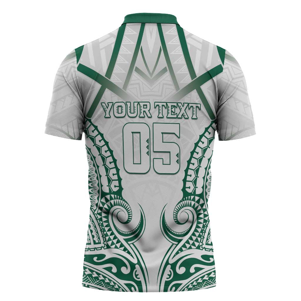 Custom Hawaii Volleyball Zipper Polo Shirt Polynesian Pattern - Polynesian Pride