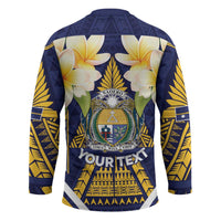 Personalised Nauru Independence Day Hockey Jersey Coat Of Arms With Plumeria LT05 - Polynesian Pride
