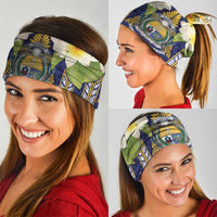 Nauru Independence Day Neck Gaiter Coat Of Arms With Plumeria - Polynesian Pride