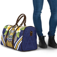 Nauru Independence Day Travel Bag Coat Of Arms With Plumeria - Polynesian Pride