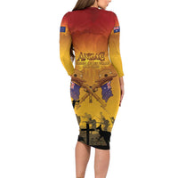 ANZAC Day Family Matching Long Sleeve Bodycon Dress and Hawaiian Shirt Australia And New Zealand Slouch Hats LT05 - Polynesian Pride