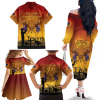 ANZAC Day Family Matching Off The Shoulder Long Sleeve Dress and Hawaiian Shirt Australia And New Zealand Slouch Hats LT05 - Polynesian Pride