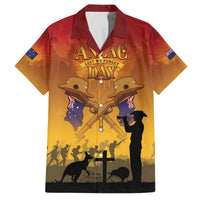ANZAC Day Family Matching Off The Shoulder Long Sleeve Dress and Hawaiian Shirt Australia And New Zealand Slouch Hats LT05 Dad's Shirt - Short Sleeve Yellow - Polynesian Pride