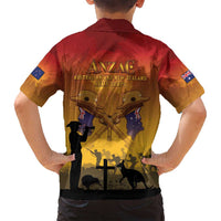 ANZAC Day Family Matching Off Shoulder Short Dress and Hawaiian Shirt Australia And New Zealand Slouch Hats LT05 - Polynesian Pride
