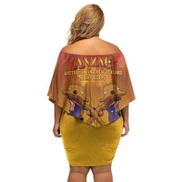 ANZAC Day Family Matching Off Shoulder Short Dress and Hawaiian Shirt Australia And New Zealand Slouch Hats LT05 - Polynesian Pride