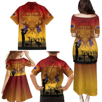 ANZAC Day Family Matching Puletasi and Hawaiian Shirt Australia And New Zealand Slouch Hats LT05 - Polynesian Pride