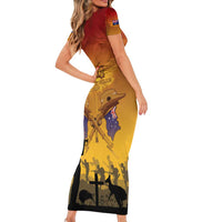ANZAC Day Family Matching Short Sleeve Bodycon Dress and Hawaiian Shirt Australia And New Zealand Slouch Hats LT05 - Polynesian Pride