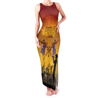 ANZAC Day Family Matching Tank Maxi Dress and Hawaiian Shirt Australia And New Zealand Slouch Hats LT05 Mom's Dress Yellow - Polynesian Pride