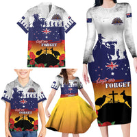 New Zealand And Australia ANZAC Last Post Family Matching Long Sleeve Bodycon Dress and Hawaiian Shirt LT05 - Polynesian Pride