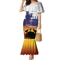 New Zealand And Australia ANZAC Last Post Family Matching Mermaid Dress and Hawaiian Shirt LT05 Mom's Dress Blue - Polynesian Pride