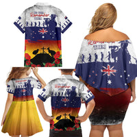 New Zealand And Australia ANZAC Last Post Family Matching Off Shoulder Short Dress and Hawaiian Shirt LT05 - Polynesian Pride