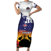 New Zealand And Australia ANZAC Last Post Family Matching Short Sleeve Bodycon Dress and Hawaiian Shirt LT05 Mom's Dress Blue - Polynesian Pride