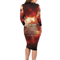 Honouring The ANZAC Spirit Family Matching Long Sleeve Bodycon Dress and Hawaiian Shirt Gallipoli Lest We Forget LT05 - Polynesian Pride