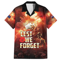 Honouring The ANZAC Spirit Family Matching Off Shoulder Short Dress and Hawaiian Shirt Gallipoli Lest We Forget LT05 Dad's Shirt - Short Sleeve Red - Polynesian Pride
