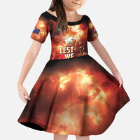 Honouring The ANZAC Spirit Family Matching Summer Maxi Dress and Hawaiian Shirt Gallipoli Lest We Forget LT05 Daughter's Dress Red - Polynesian Pride