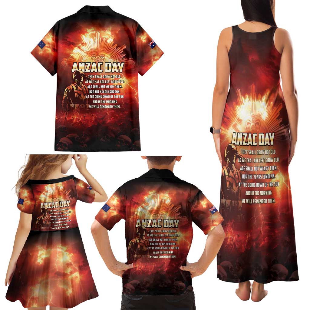 Honouring The ANZAC Spirit Family Matching Tank Maxi Dress and Hawaiian Shirt Gallipoli Lest We Forget LT05 - Polynesian Pride