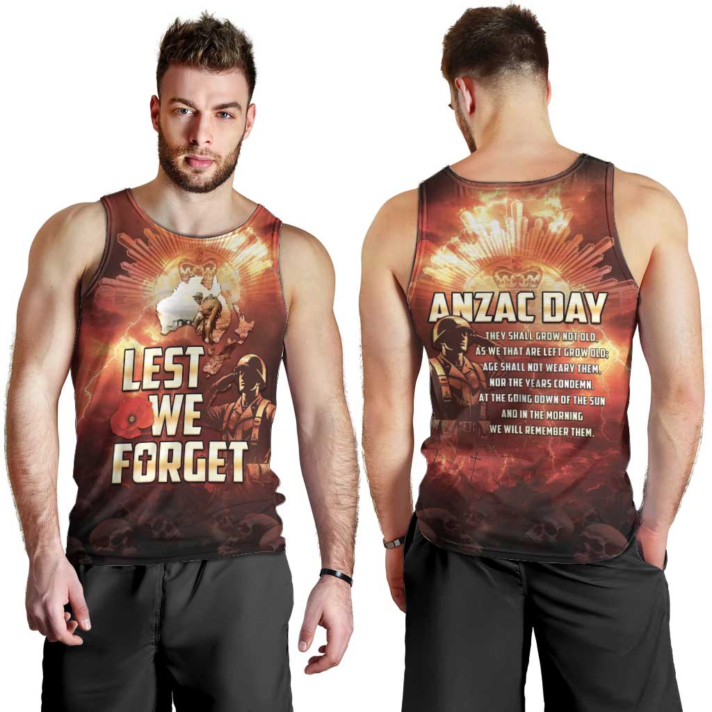 Honouring The ANZAC Spirit Men Tank Top Gallipoli Lest We Forget
