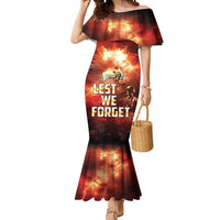 Honouring The ANZAC Spirit Mermaid Dress Gallipoli Lest We Forget LT05 Women Red - Polynesian Pride