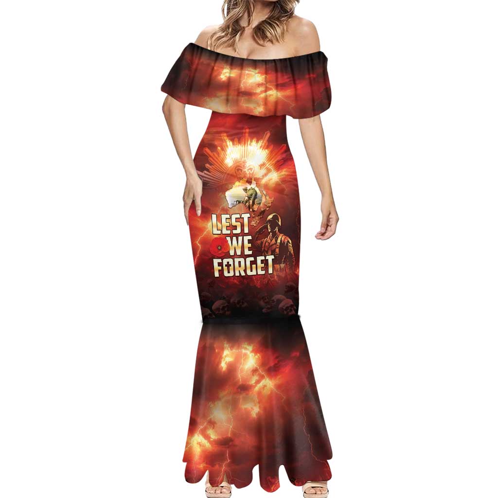 Honouring The ANZAC Spirit Mermaid Dress Gallipoli Lest We Forget LT05 - Polynesian Pride
