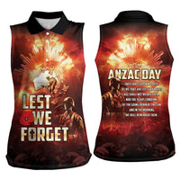 Honouring The ANZAC Spirit Women Sleeveless Polo Shirt Gallipoli Lest We Forget