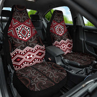 New Zealand Aotearoa Car Seat Cover Red Taniko Art Maori Pattern LT05 One Size Red - Polynesian Pride