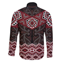 New Zealand Aotearoa Family Matching Mermaid Dress and Hawaiian Shirt Red Taniko Art Maori Pattern LT05 - Polynesian Pride