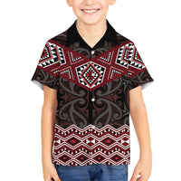 New Zealand Aotearoa Hawaiian Shirt Red Taniko Art Maori Pattern