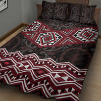 New Zealand Aotearoa Quilt Bed Set Red Taniko Art Maori Pattern LT05 - Polynesian Pride